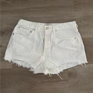 AGOLDE Los Angeles Premium White Denim Shorts